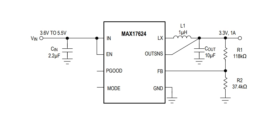 Application Circuit Diagram - Analog Devices Inc. MAX40662 Quad Transimpedance Amplifier